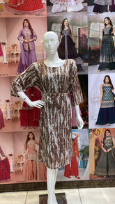 Brown Partywear Dress