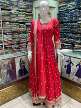 Red Heavy Work Anarkali Dress
