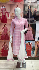 Chikankari Kurta Pant Set with Dupatta