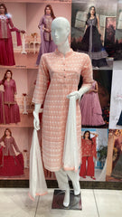 Chikankari Kurta Pant Set with Dupatta