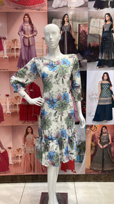 Printed knee length one piece ( 2 Colours)