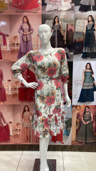 Printed knee length one piece ( 2 Colours)