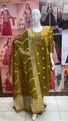 Ochre Handwork Kurta Pant Set