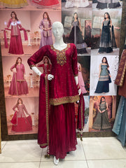 Red Gharara Set