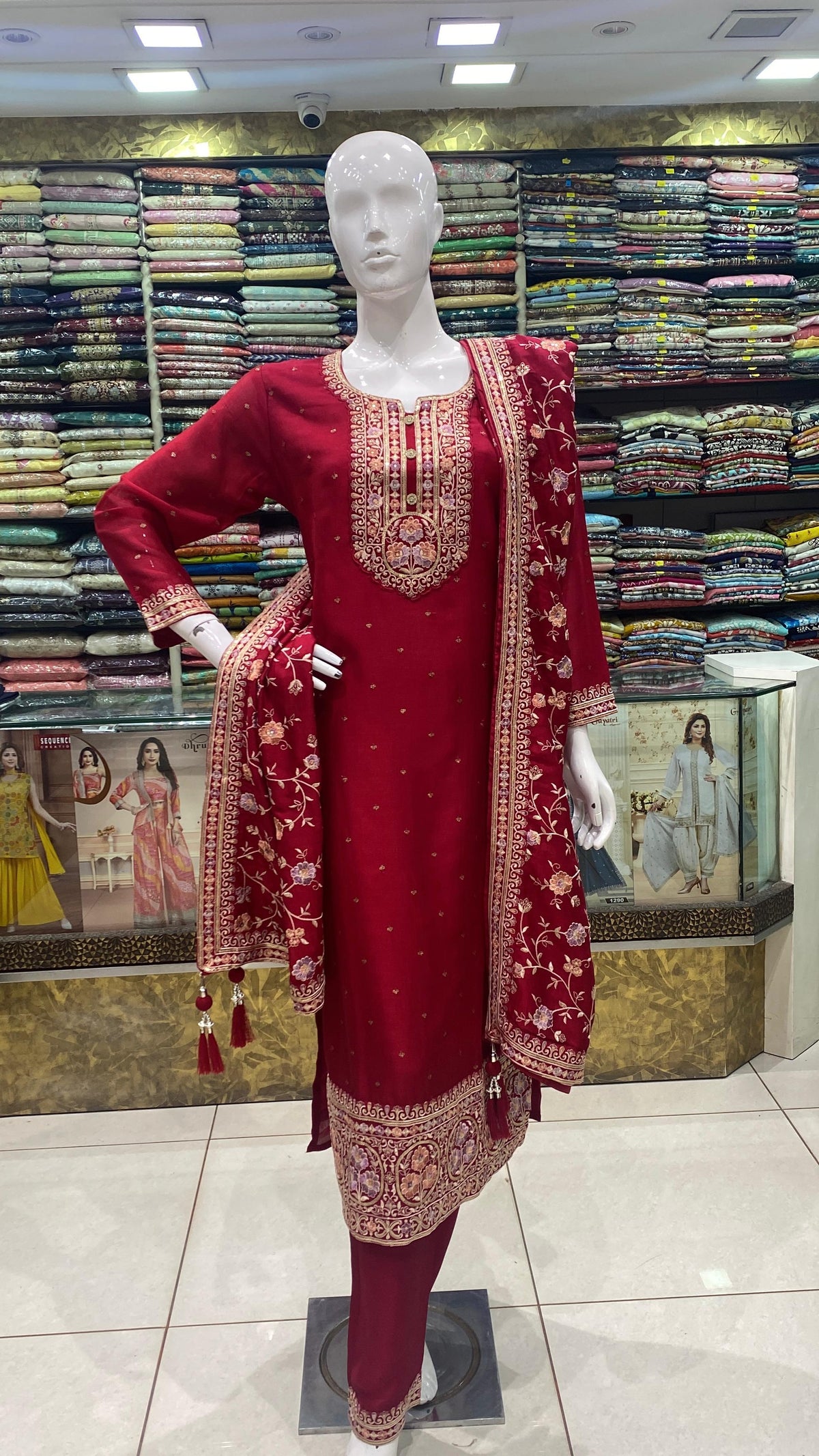 Red Embridered Salwar Suit