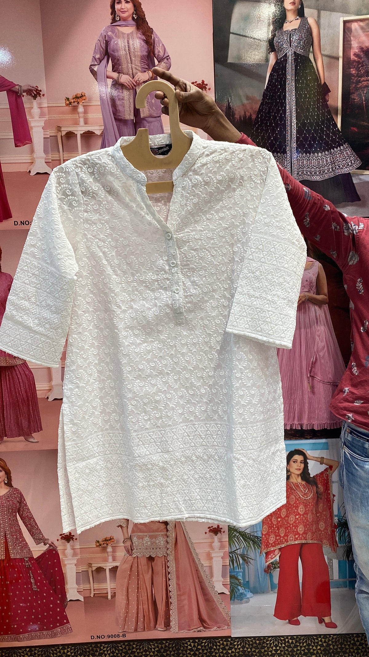 White Chikankari Short Kurti