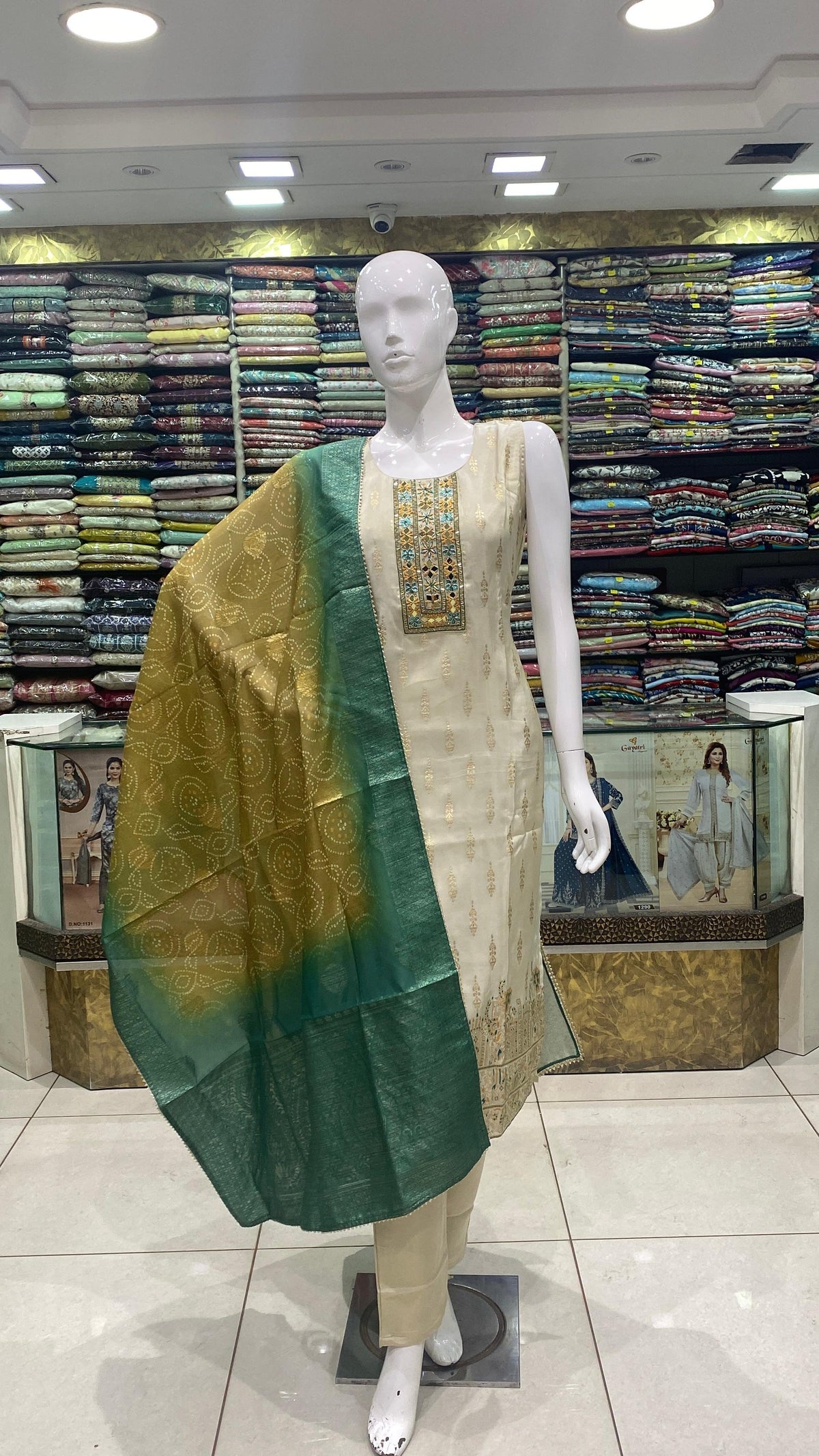 Handworked Dress with Bandhani Dupatta